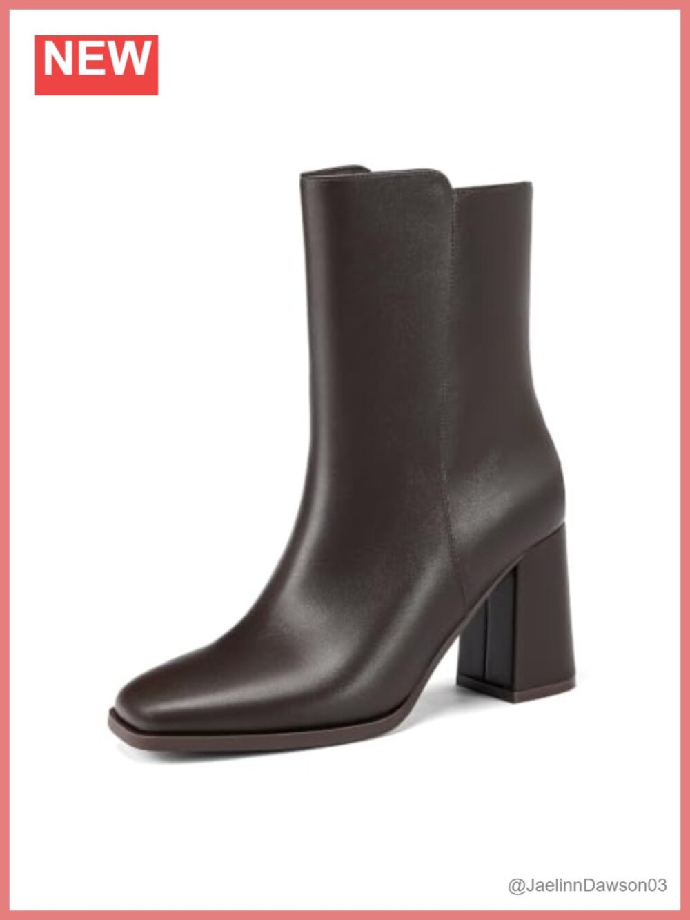 Women's Square Toe Ankle Booties Wide Width Chunky Block Heel Faux Leather